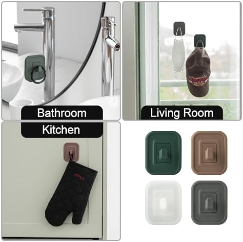 HOMEI 2-Pack Silicone Adhesive Shower Hooks
