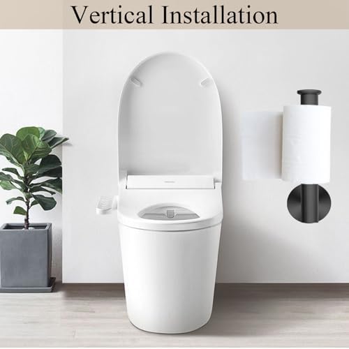 Kinbrace Toilet Paper Holder with Stainless Steel Knob and Matte Black Finish