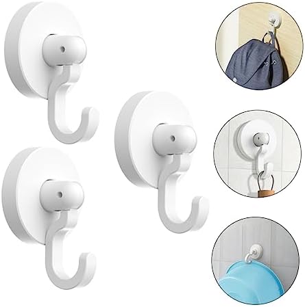 WHAMVOX Multipurpose Bathroom Hooks Black Self-Adhesive Heavy Duty