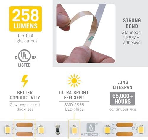 Armacost Lighting 164 ft LED Tape Light Dimmable Soft White 2700K
