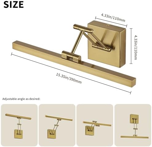 Pasoar Hard-Wired Dimmable LED Picture Light with Brass Body 157 Inch