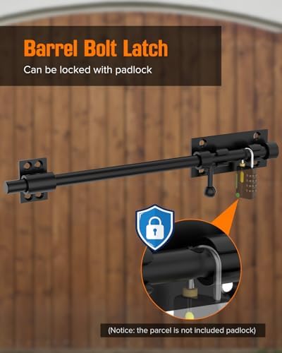 Sturdy 12 Barrel Bolt Latch for Outdoor Gates