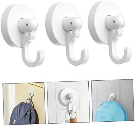 Happyyami 3pcs Self-Adhesive Wall Hooks for Bathroom Kitchen Door Hanger