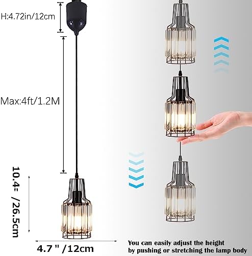 Adjustable Height Halo Pendant Light with Smart LED Bulbs