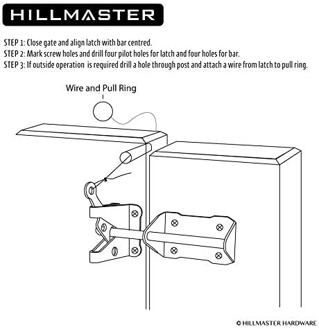 HillMaster Heavy Duty Automatic Gate Latch with Pull String