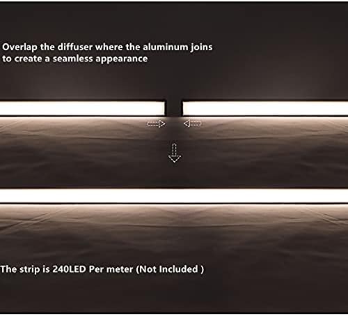 LED Strip U Channel Diffuser 6-Pack with 1FT Aluminum Track