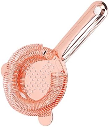 Cocktail Strainer with Rose Gold Finish for Home Bar Use