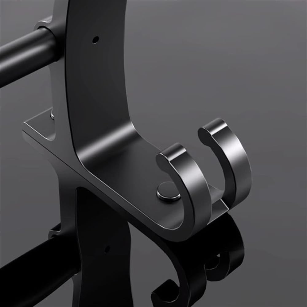 Thick Aluminum Towel Bar with 2 Rods and Hooks Wall Mounted No Drilling