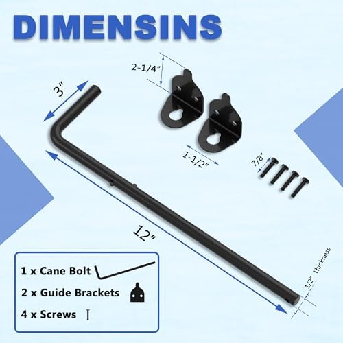 12 Gate Bolt Drop Rod Wrought Iron Gate Latch for Wooden Fences