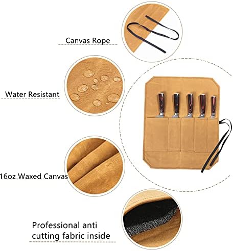 Denifiter Knife Roll - Durable Waxed Canvas with Cut Resistant Lining