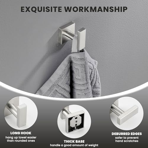 Suyar Bathroom Towel Hook Brushed Nickel 304 Stainless Steel