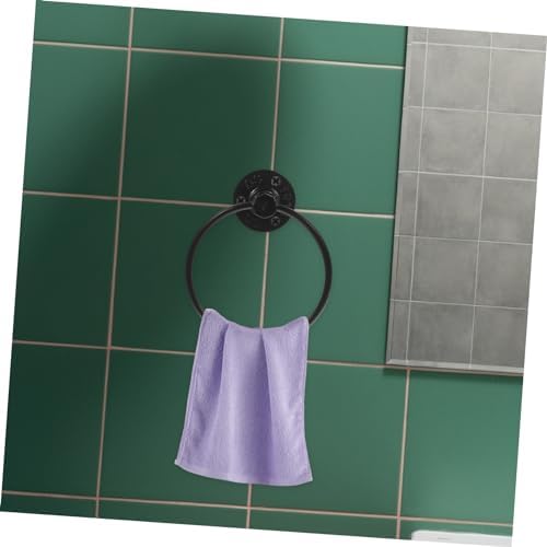 Alipis Matte Black Towel Ring Holder