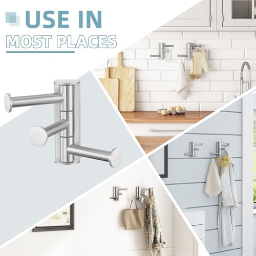 Angle Simple 2 Pack Towel Hook Swivel Brushed Nickel