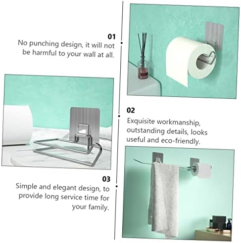 Alipis Aesthetic Stainless Steel Roll Paper Holder for Home Office and Bathroom