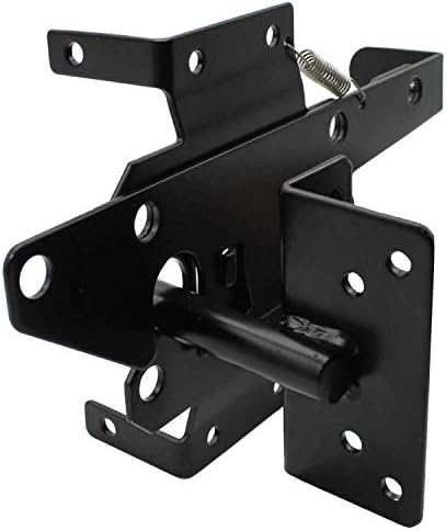 Sturdy Black Vinyl Gate Latch with Mounting Hardware