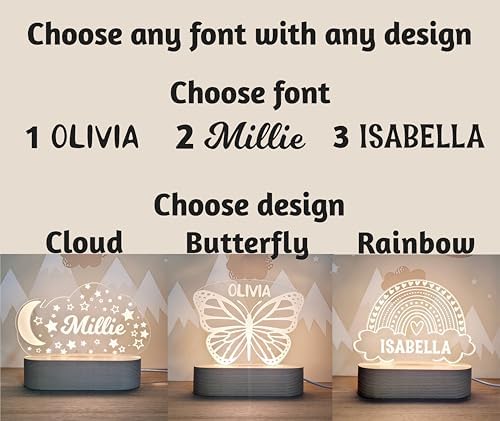 Customized Baby Night Light with Name and Design