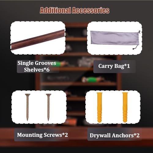 WodGod 7 Layers Knife Display Case with 6 Shelves Cherry