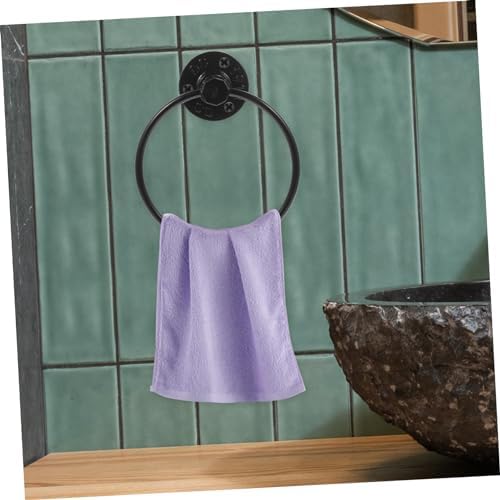 Alipis Matte Black Towel Ring Holder