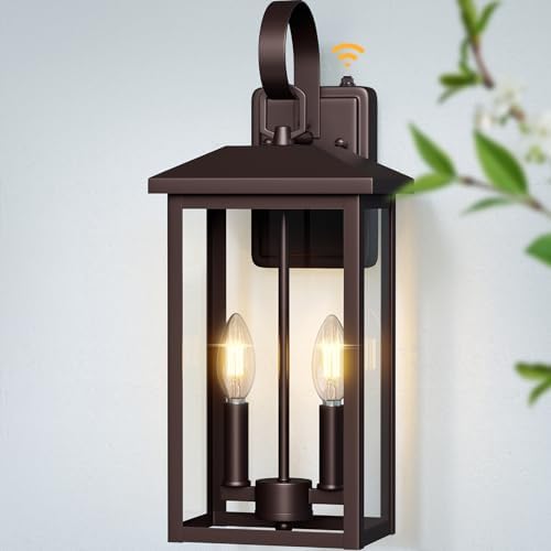 Brilvibera 2-Light Porch Wall Light with Dusk to Dawn Sensor
