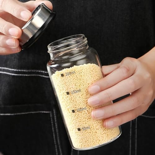 Verdental 7 oz Clear Glass Salt Pepper Shakers with Adjustable Lid