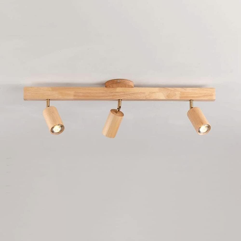 BTSOAR 3-Light Rotatable Wooden Ceiling Spotlight