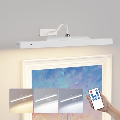 Craftersmark Rechargeable Picture Light - 3 Color Temperatures Adjustable Angle Remote Control