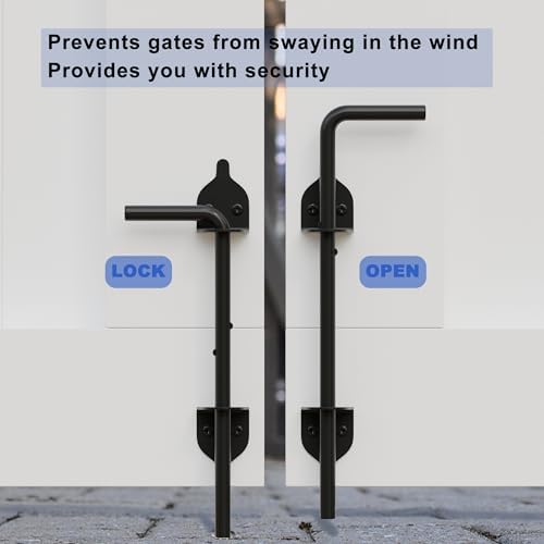 12 Gate Bolt Drop Rod Wrought Iron Gate Latch for Wooden Fences