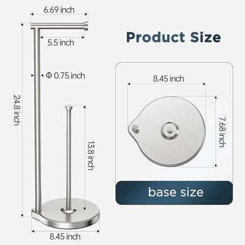 Theaoo Heavy-Duty Toilet Paper Holder Stand Modern Design with Stainless Steel