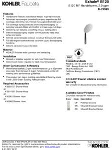 KOHLER Exhale B120 20 GPM Multifunction Handheld Shower