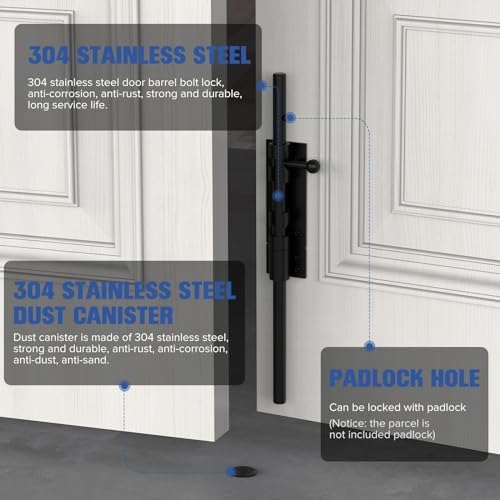 Premium Barrel Bolt Latch Door Lock for Rust-Resistant Use