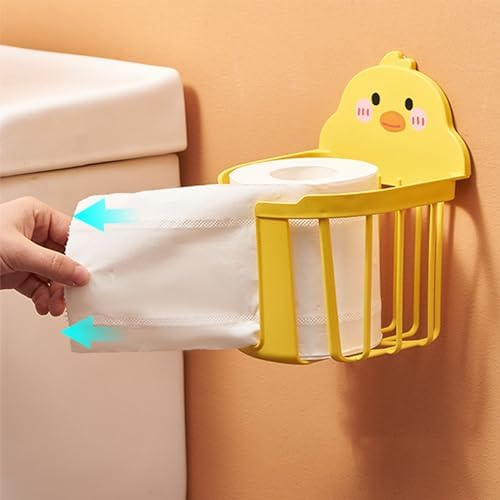 Adhesive Toilet Paper Holder with Cute Duck Design