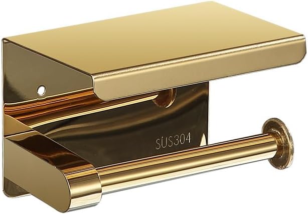 Stainless Steel Toilet Paper Holder with Phone Shelf 1