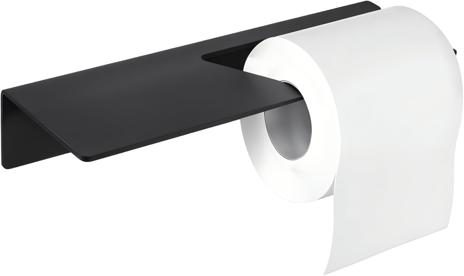 Nobtou Black Adhesive Toilet Paper Holder Wall Mount