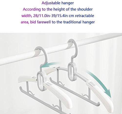 TBLOTYD Non-Slip Plastic Hangers Adjustable Size Grey 50 Pack