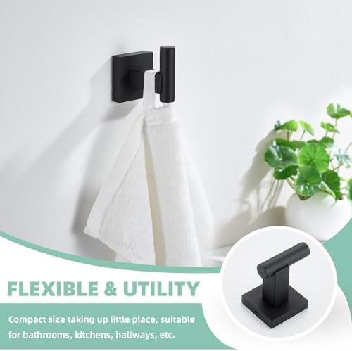 Suyar Matte Black Bathroom Hardware Set 4 PCS
