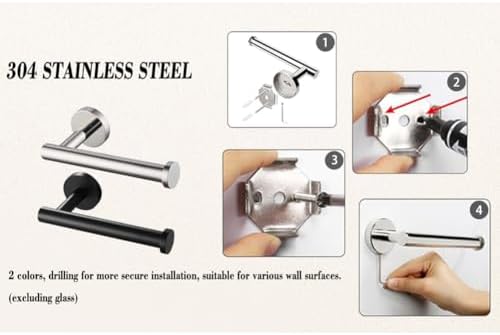 Sturdy Matte Black Stainless Steel Toilet Paper Holder for Bathroom