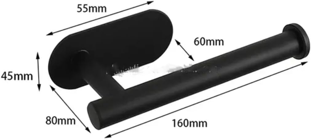 Convenient Black Toilet Paper Holder Batman Style No Drilling Adhesive Wall Mount
