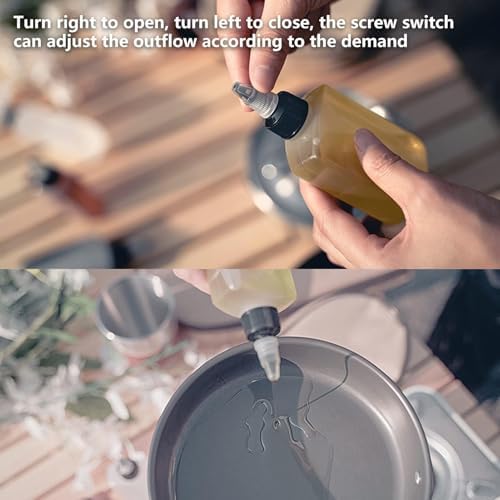 Cyrank 4 Pcs 100ML Twist Top Oil Dispenser Bottles for Camping Kitchen
