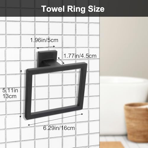 mekueeex Hand Towel Ring 2 Pack Matte Black