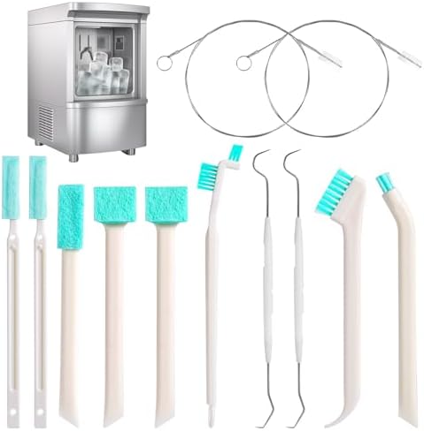 PEUTIER Ice Maker Cleaners Set - 10pcs Cleaning Brushes 2pcs Double Ended Hooks
