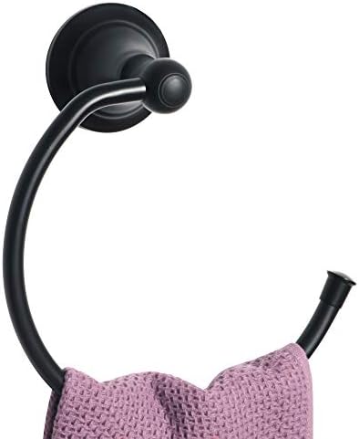 Alise Matte Black Towel Ring for Bathroom