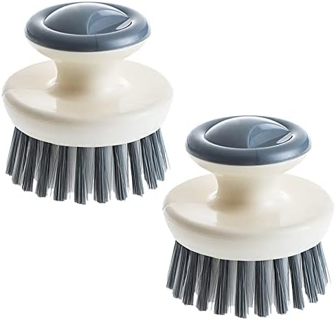 MUUBOOX Dish Scrub Brush with Stiff Bristles 2P Grey