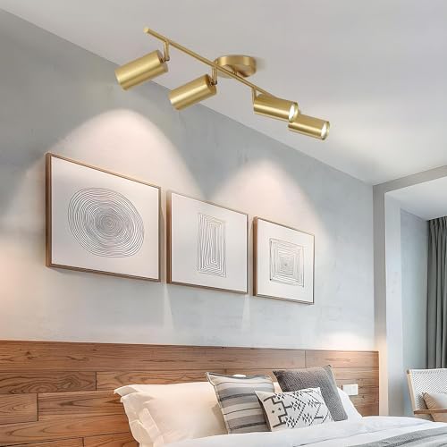 KCO 4-Light Gold LED Track Lighting Kit Brushed Brass