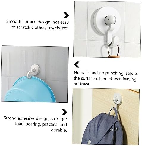 WHAMVOX Multipurpose Bathroom Hooks Black Self-Adhesive Heavy Duty