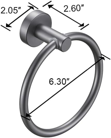 EKUL Towel Ring Gun Grey Bathroom Holder