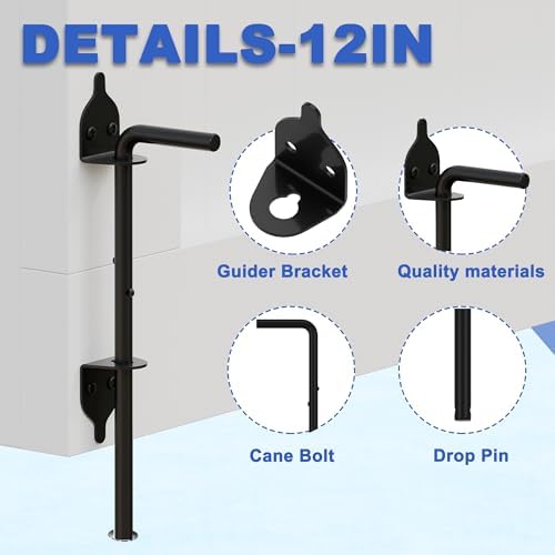 12 Gate Bolt Drop Rod Wrought Iron Gate Latch for Wooden Fences