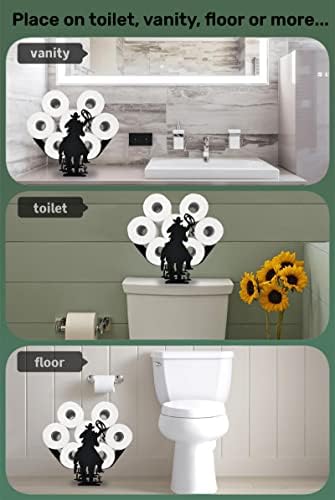 Coolboy Cowboy Black Metal Toilet Paper Holder