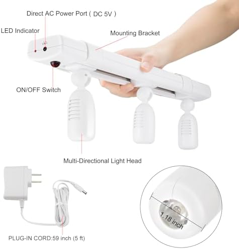 LUXSWAY Dimmable LED Track Light with Remote and 3 Adjustable Heads 1