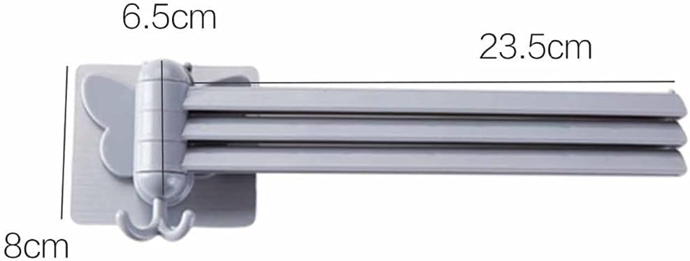 Folding Towel Rack Holder with 3 Swivel Racks - Grey and White