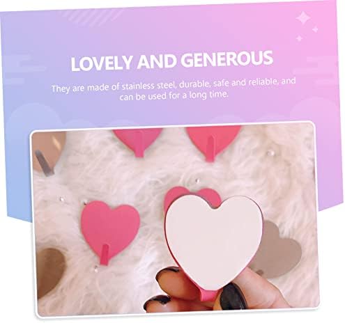 Jojofuny Heart-Shaped Hooks 10 Pack Wall Mount Storage Towel Hanger